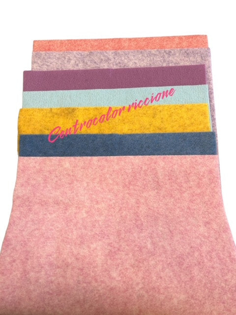 Lotto Feltro 7 colori ecofelt riciclato e termoformabile 35x50