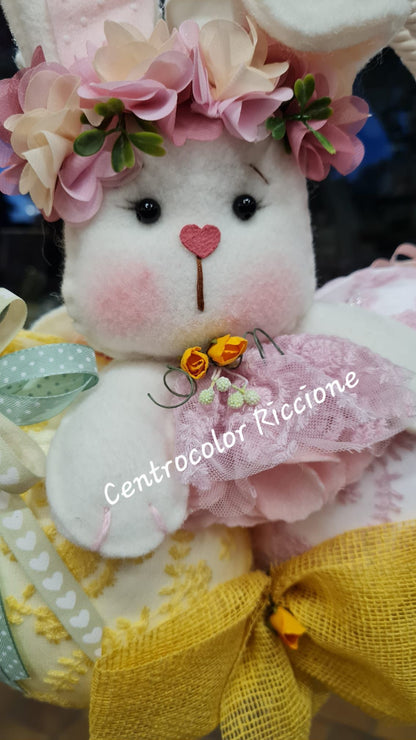 Cartamodello Fuori porta  ghirlanda coniglio  con uova