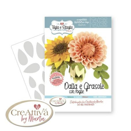 FUSTELLA "DALIA E GIRASOLE" CON FOGLIE 12-15CM COD. CRFS0026