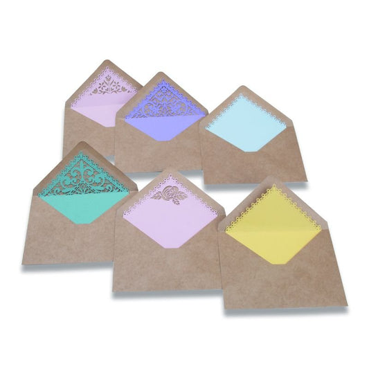 Fustella Sizzix Thinlits Die Set 10PK 663586 Rivestimenti buste, A7, Intricate
