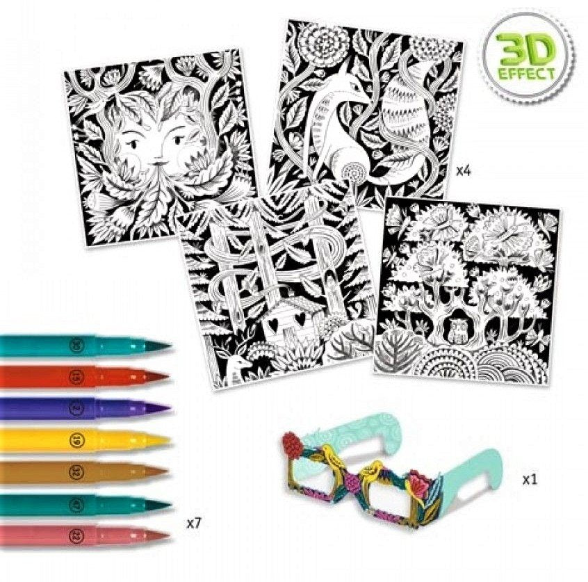 Gioco Djeco FEUTRES PINCEAUX DJ08652 Forêt fantastique