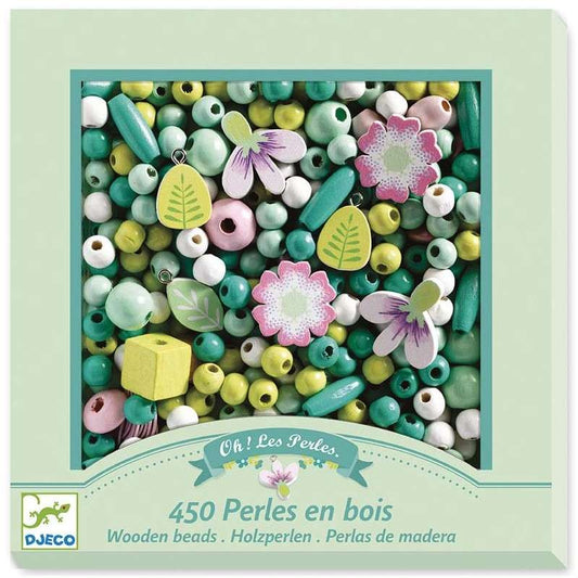 Gioco Djeco PERLE DI LEGNO DJ09808 Foglie e Fiori