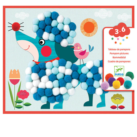 Gioco Djeco QUADRO DI POMPONS DJ09865 Cagnolini da accarezzare