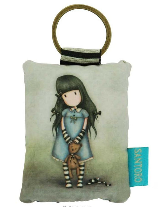 Gorjuss Puffy Rectangular Key Ring - Forget me not 334GJ08