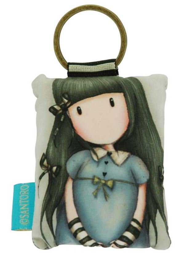 Gorjuss Puffy Rectangular Key Ring - Forget me not 334GJ08