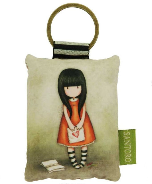 Gorjuss Puffy Rectangular Key Ring - I gave you my heart 334GJ09