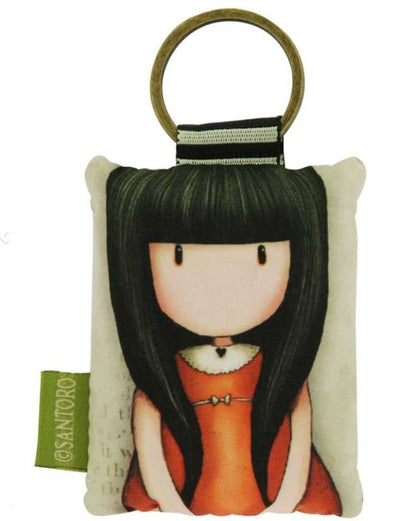 Gorjuss Puffy Rectangular Key Ring - I gave you my heart 334GJ09