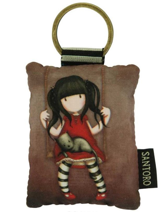 Gorjuss Puffy Rectangular Key Ring - Ruby 334GJ07