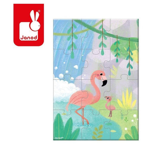 Janod Mini Puzzle Animali da collezione FENICOTTERO 02682 +3 anni