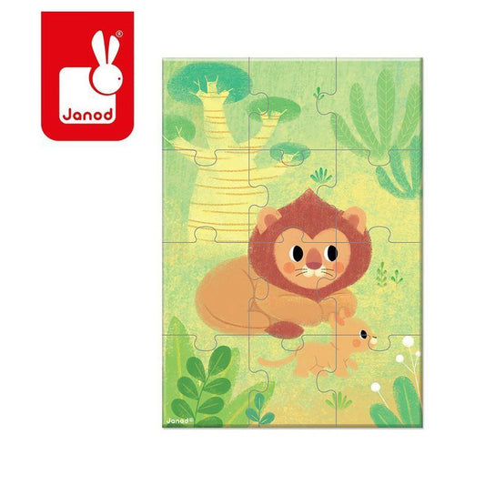 Janod Mini Puzzle Animali da collezione LEONE 02682 +3 anni