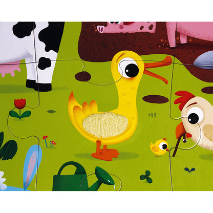 Janod Puzzle Tattile 20 pz. Gli animali della Fattoria 2-4 anni 02772