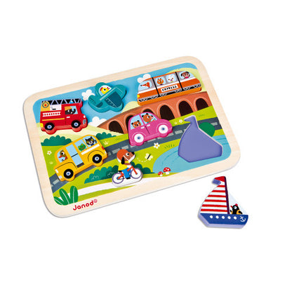 Janod Puzzle VEICOLI (Legno) 18 - 36 mesi 07057