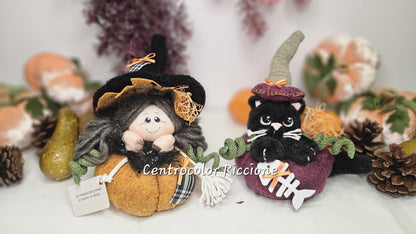 Kit  Gatto e streghetta halloween