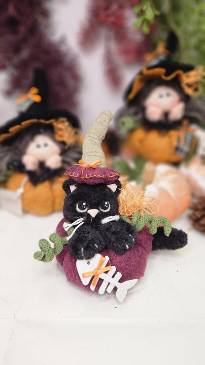Kit  Gatto e streghetta halloween