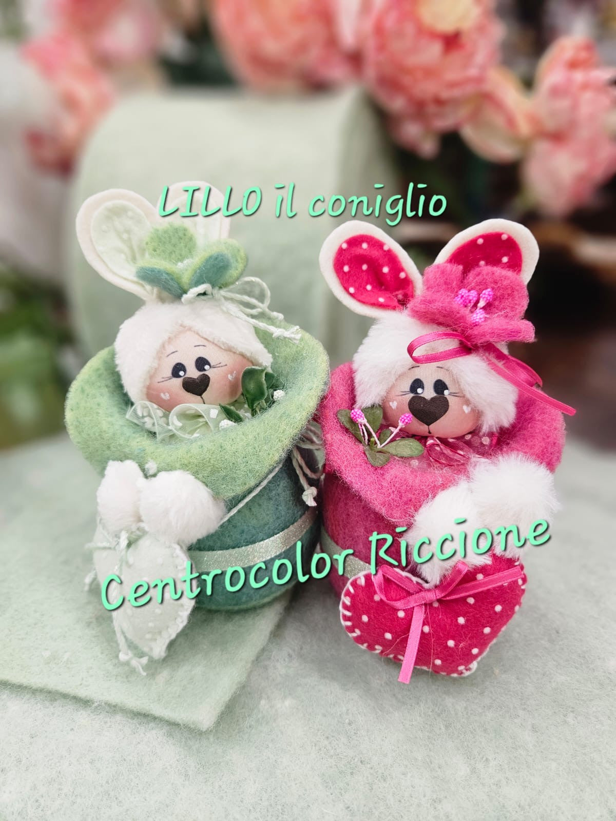 kit Lillo il coniglio verde e rosa