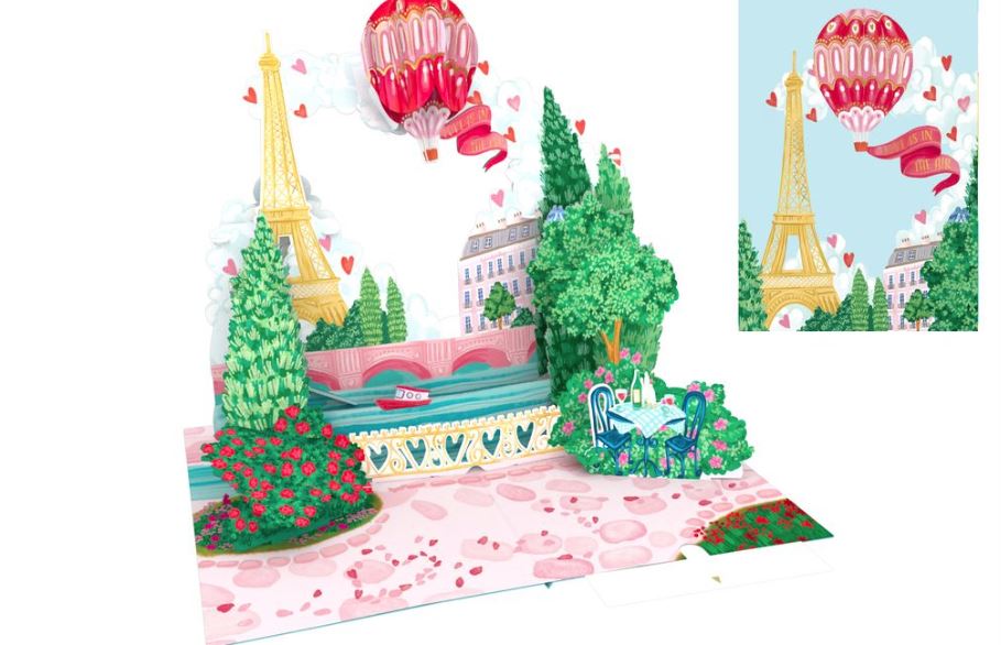 Biglietto KIRIGAMI  Pop Up di Origamo® love torre