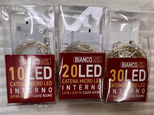 Luci Led formati vari da  10-20-30 pila inclusa