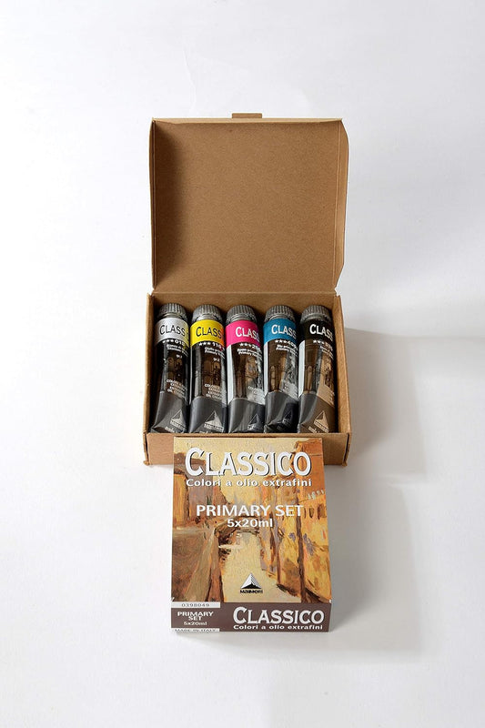 Maimeri Colori a Olio Linea Classico Set in cartone 5 Tubi 20ml colori primari