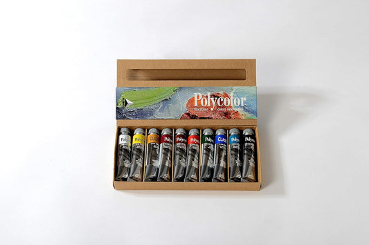 Maimeri Scatola in Cartone Con 10 Tubi da 20ml Assortiti Colori Acrilici Linea Polycolor
