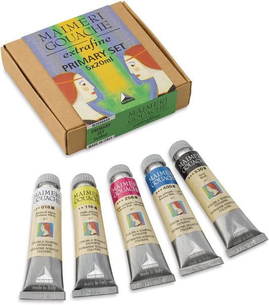 Maimeri Tempera extra fine set in cartone 5 tubi 20ml colori primari