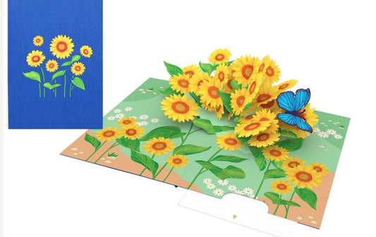 Biglietto KIRIGAMI  Pop Up di Origamo® margherite gialle