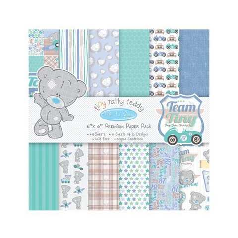 MetoYouTinyTattyTeddyBoy6x6PaperPacksTTTDP003 15x15cm (6"x6")