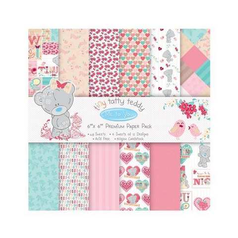 MetoYouTinyTattyTeddyGirl6x6PaperPacksTTTDP006 15x15cm (6"x6")