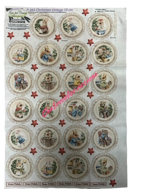 Pannello christmas  vintage 10cm P 263