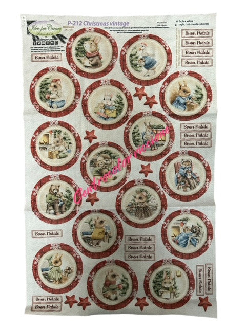 Pannello christmas vintage 12cm P 212