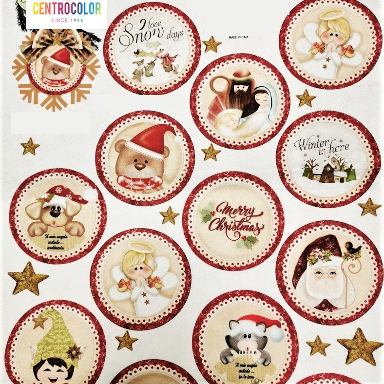 Pannello decorato Sfere Country 12 cm P-055 Natale