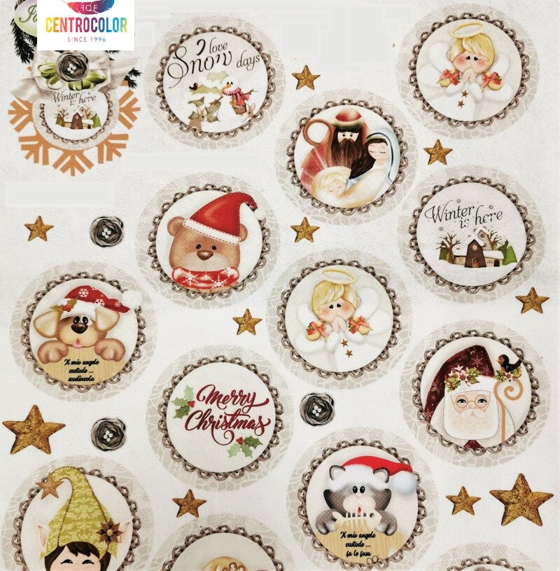 Pannello decorato Sfere Pizzo 12 cm P-060 Natale