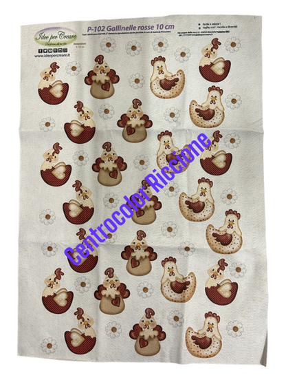 Pannello Gallinelle rosse  p102