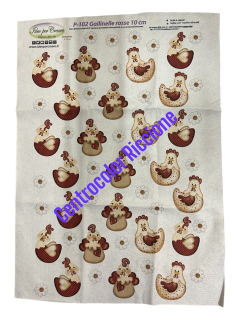 Pannello Gallinelle rosse  p102