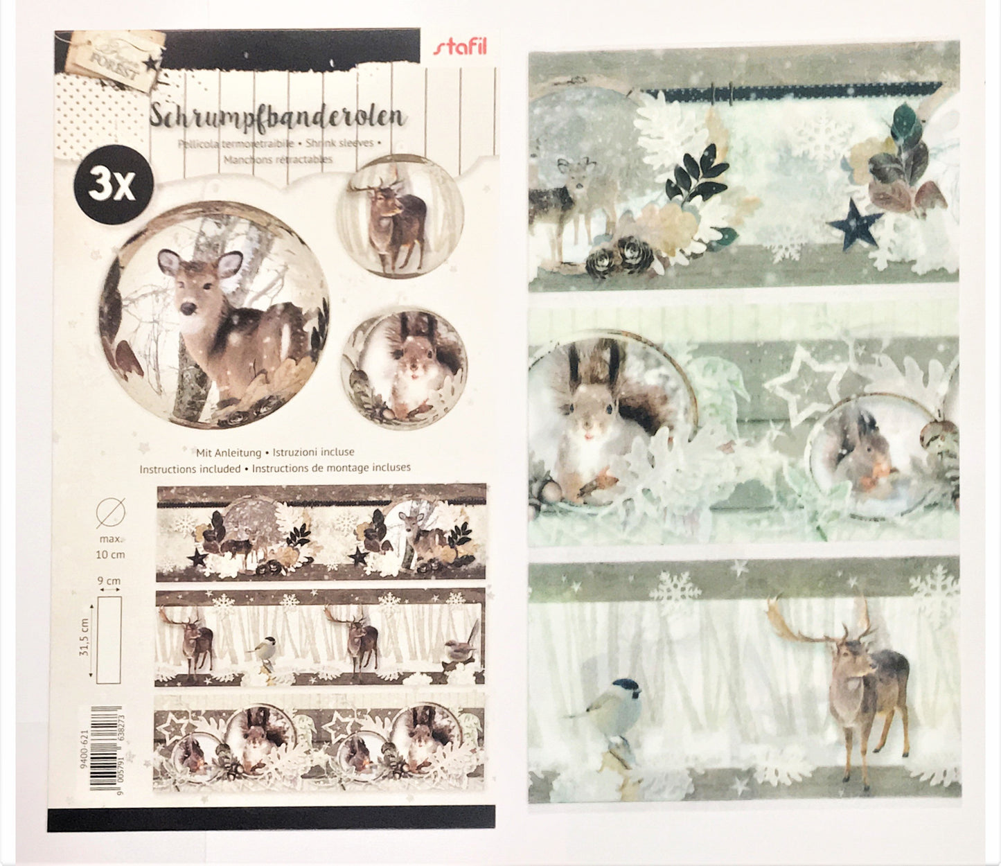 Pellicola termoretraibile 3x - Animali del bosco 621