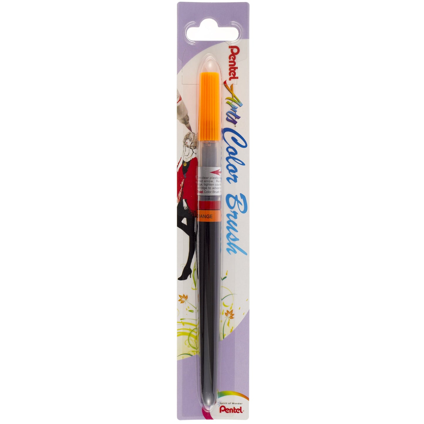 Pentel Color  Brush  Ricaricabile  con punta a pennello- Acquarello Arancio