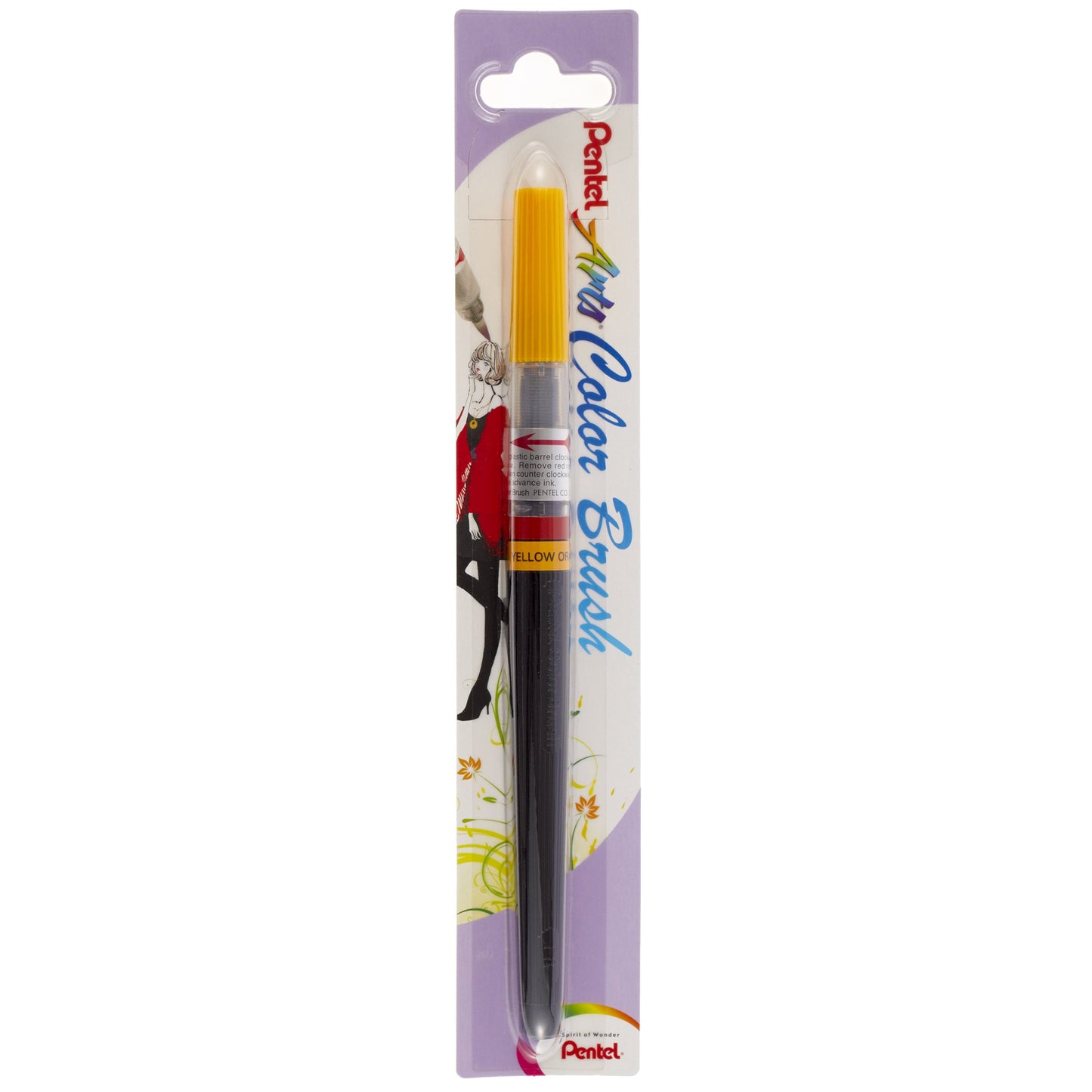 Pentel Color  Brush  Ricaricabile  con punta a pennello- Acquarello Giallo Arancia