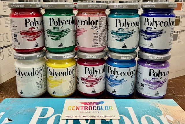 POLYCOLOR 140ML ASSORTIMENTO 10 COLORI IN OMAGGIO CARTELLA COLORI REAL ...