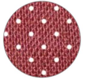 Rotolo in juta, a pois Bordeaux  10cm x 9mt circa