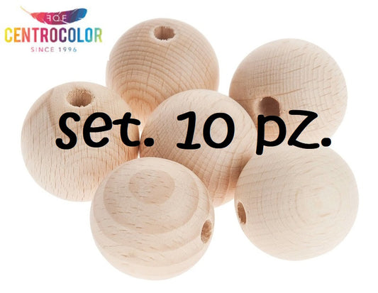 Set 10 palline sfere in legno 3 cm