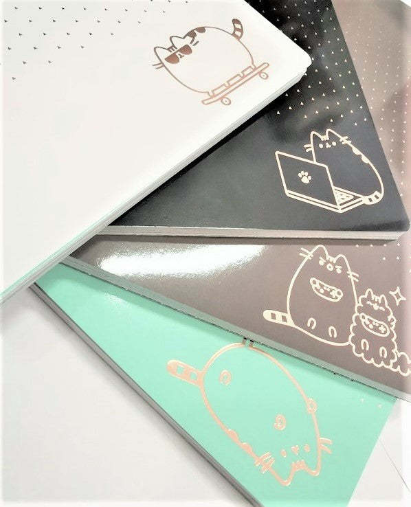 Set 2 quaderni QUADRETTI con bordi Pusheen Sparlkling Gold