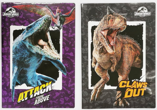 Set 2 Quaderni RIGHE con bordi  Jurassic World