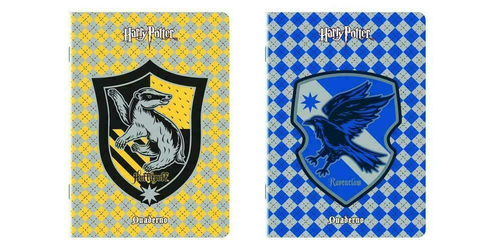 Set 2 Quaderni RIGHE con bordi Harry Potter Corvonero e Tassorosso
