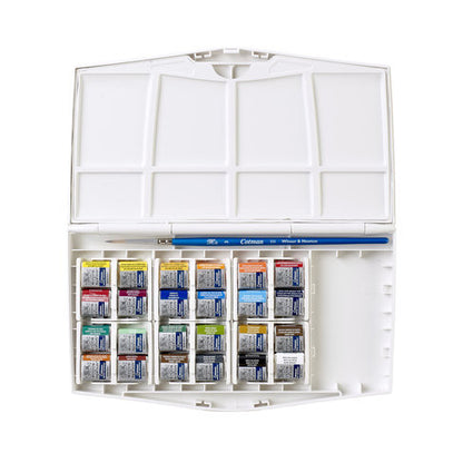 Set Acquarelli Winsor & Newton Cotman Painting Plus 1/2 Godet 24 pezzi con blocco