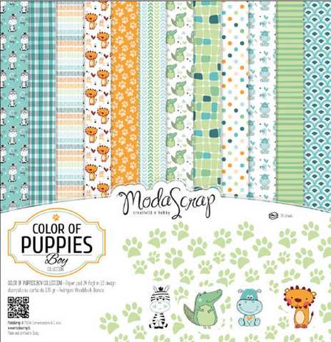SET CARTA MS COLOR OF PUPPIES BOY 30x30 cf.24 fg. (MSA30ACOPB)