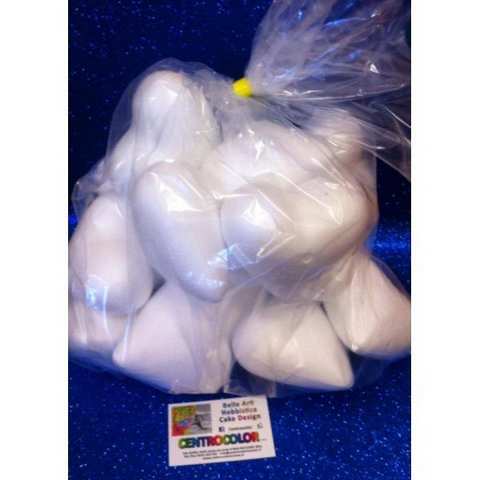 set polistirolo cuore 11 cm -18 pz