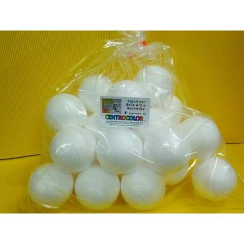 Palla polistirolo sfera set da 35 palline  diam. 6 cm