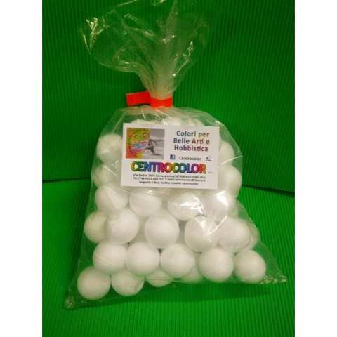 Palla polistirolo sfera set da 60 palline  diam. 3 cm