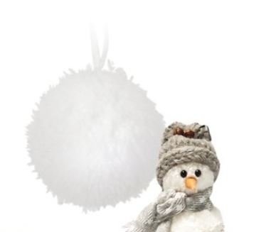 Sfere peluche decorative Bianco 5 cm - 93DEC108