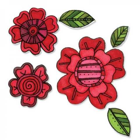 Sizzix Framelits Die Set 8PK w/Stamps - Flowers 659951