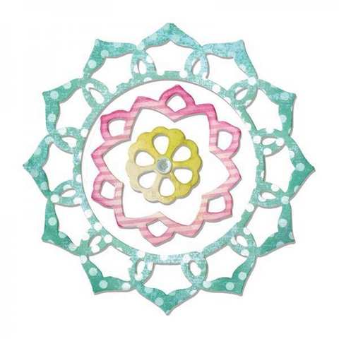 Sizzix Thinlits Die Set 3PK - Frame Layers & Flower 659128